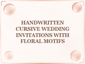 Handwritten Cursive Wedding Invitations with Floral Motifs